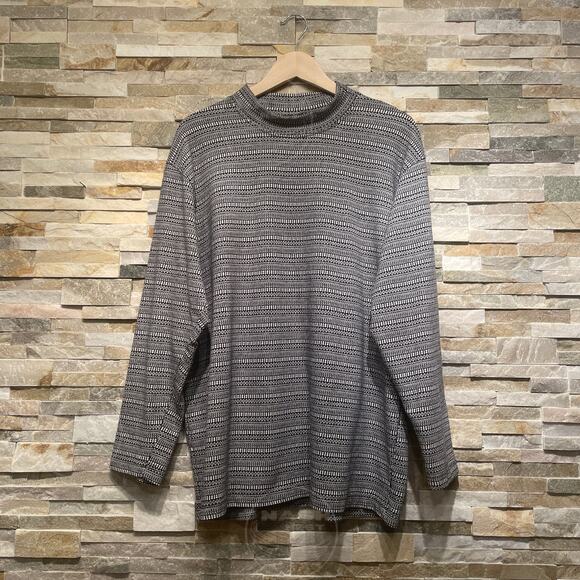 Vintage Weavers L Pullover Oversized 90s | Black White Geometric Knit, USA, Rare - Picture 3 of 6